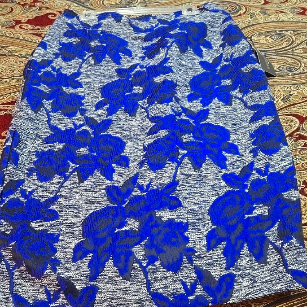 Blue and Gray Knee-length Pencil Skirt for Cocktail